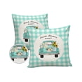 thumbnail image 2 of Outdoor Throw Pillow Cover Teal Green and White Buffalo Plaid Car Waterproof Cushion Covers 2 Pack Spring Sunflower Daisy Pillow Cases Home Decoration for Patio Garden Couch Sofa, 2 of 7