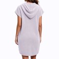 thumbnail image 4 of NominalSnug Womens Towel Dress Hooded Wearable Button Snaps Cover up Spa Beach Gym Bathrobe Towels Wrap, 4 of 8