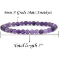 thumbnail image 2 of Natural A Grade Matt Amethyst Gemstone 6mm Round Beads Stretch Bracelet 7" Unisex, 2 of 4