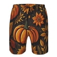 thumbnail image 3 of Fuzoiu Autumn Pumpkin Leaves Print Men's Beach Shorts,Men's Swim Trunks,Quick Dry Board Shorts with Pockets,Men's Bathing Suits for Surfing, Running, and Casual Wear-Small, 3 of 6