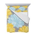 thumbnail image 7 of Yellow Teal Floral Spring Full Size Down Alternative Comforter, Lightweight Comforter Quilt Bedding Set with Pillow Shams Pastoral Summer Botanical All Seasons Bed Comforter Duvet Insert 78"x90", 7 of 7