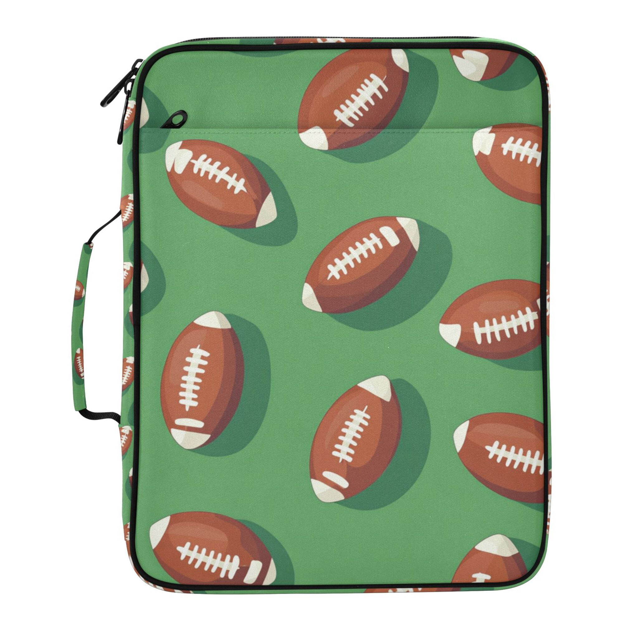 FORMRS Accordion File Folder A4 Size 7-Pocket Expanding Document Organizer Bag with 3 Ring Binder, American Footballs