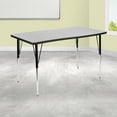 thumbnail image 2 of Flash Furniture Wren 28"W x 47.5"L Rectangular Wave Flexible Collaborative Grey Thermal Laminate Activity Table-Standard Height Adjust Legs, 2 of 11