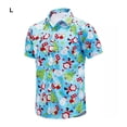 thumbnail image 3 of Guardurnaity Poliéster Decoraciones festivas Camisa navideña Camisa hawaiana divertida informal de verano para hombre Disfraces de disfraces azul cielo l, 3 of 6