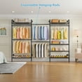 thumbnail image 4 of Timate L3 L-Shaped Heavy Duty Garment Rack, Industrial Pipe Wall-Mounted Closet System with Adjustable Shelves & Rods, Expandable Corner Wardrobe Kit, Max Load 950lbs, Black, 4 of 8