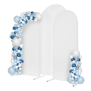 Metal Wedding Arch 3PCS Wedding Decoration White Arch Backdrop Stand Set Arch Stand Garden Arbor Backdrop Decor with Covers for Baby Shower Party and Plant Climbing
