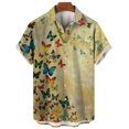 thumbnail image 3 of Camisa hawaiana con estampado 3D de mariposas coloridas a la moda para hombre, camisetas casuales de manga corta de verano para la calle, camisas para fiestas en la playa, ropa para hombre, 3 of 5