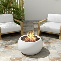 Christopher Knight Home 22" Patio MGO Propane Fire Pit, 40,000 BTU Round Heater with Waterproof Cover, White
