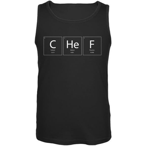 Chef Periodic Table Black Adult Tank Top