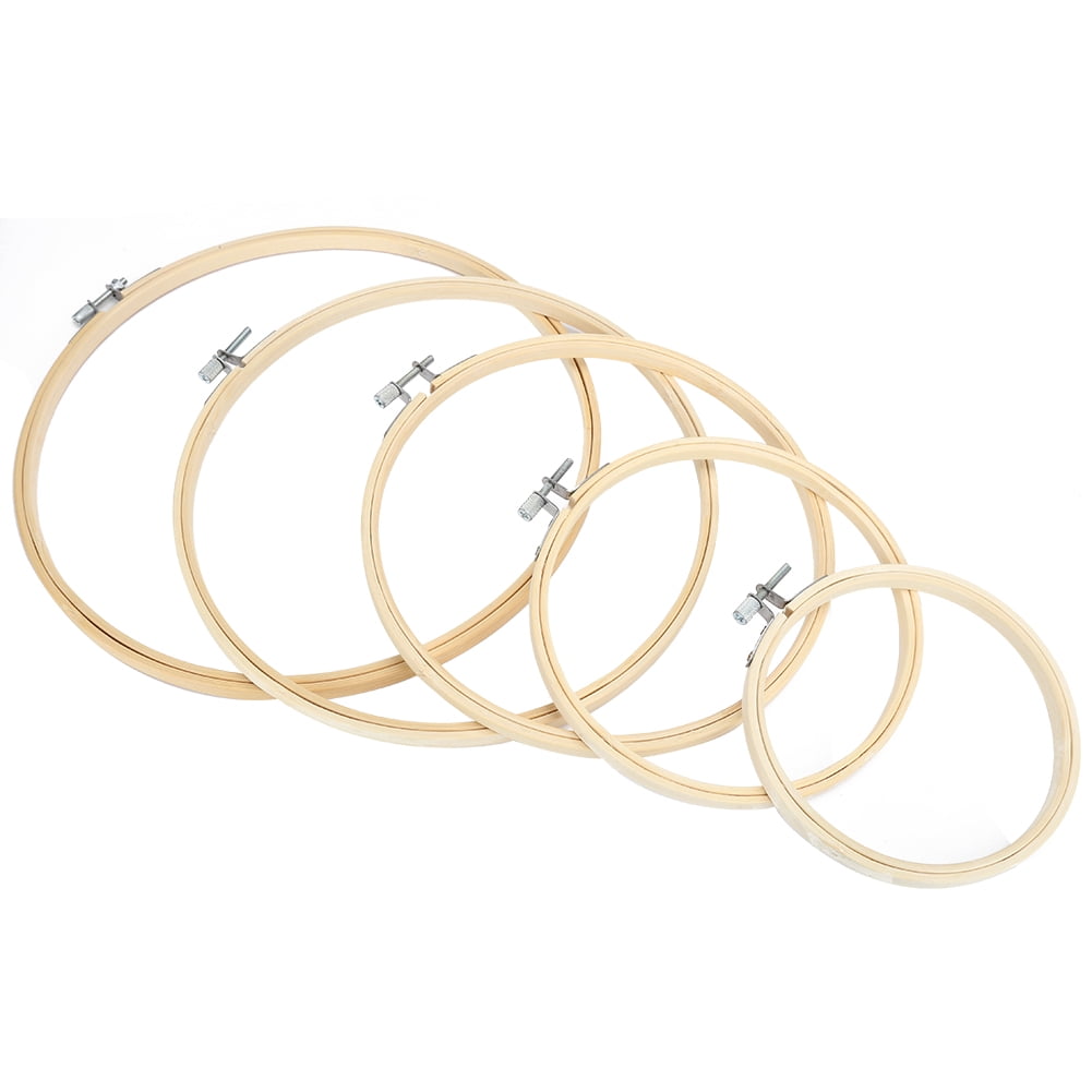LAFGUR Embroidery Hoop,Embroidery Loop,5Pcs Round Embroidery Hoops Stitch Frame Loop Bamboo Hand Sewing Tools