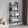thumbnail image 4 of 4-Tier Industrial Ladder Bookcase - 23.62" Wide Metal Frame Open Shelf, No Assembly, Sturdy Storage Rack for Home Office/Living Room, 4 of 7