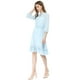 thumbnail image 4 of Vestido Corto de Gasa Allegra K con volantes y Manga 3/4 para Mujer Azul L, 4 of 6