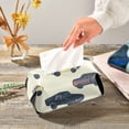 thumbnail image 5 of Cartoon Car Tissue Box Cover Leather Square Rectangle Tissue Box Holder for Bathroom Living Room Desk Office Decor, 5 of 7