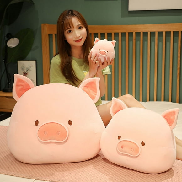 Lubelski Pig Plush Doll Super Soft Lovely Pig Head Plushie Sofa Pillow Ornament PP Cotton Stuffed Animal Doll Toy Home Bedroom Decor Birthday Gift