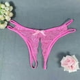 thumbnail image 2 of Elainilye Fashion Womens Crotchless Panties Set Sexy Transparent Underwear Sling Solid Color Thong Underwear,Pink, 2 of 5