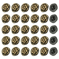 Uxcell 60Pcs Rose Flower Buttons, 13mm Acrylic Cute Buttons for Clothes, Black/Gold