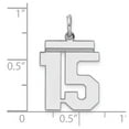 thumbnail image 2 of White Sterling Silver Charm Pendant 15 21 mm 16 Rhodium-Plated Medium Polished Number, 2 of 2