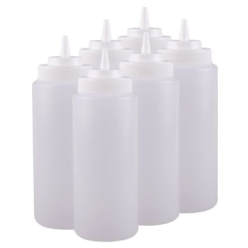 Plastic Squeeze Bottles, 16 oz, Cone Tip, Condiment Dispenser