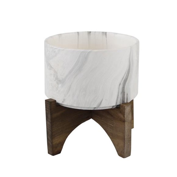 Flora Bunda CT840E 5 in. Marble Finish Ceramic on Wood Stand