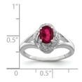 thumbnail image 3 of Sterling Silver Rhodium-plated Diamond & Created Ruby Ring, 3 of 6