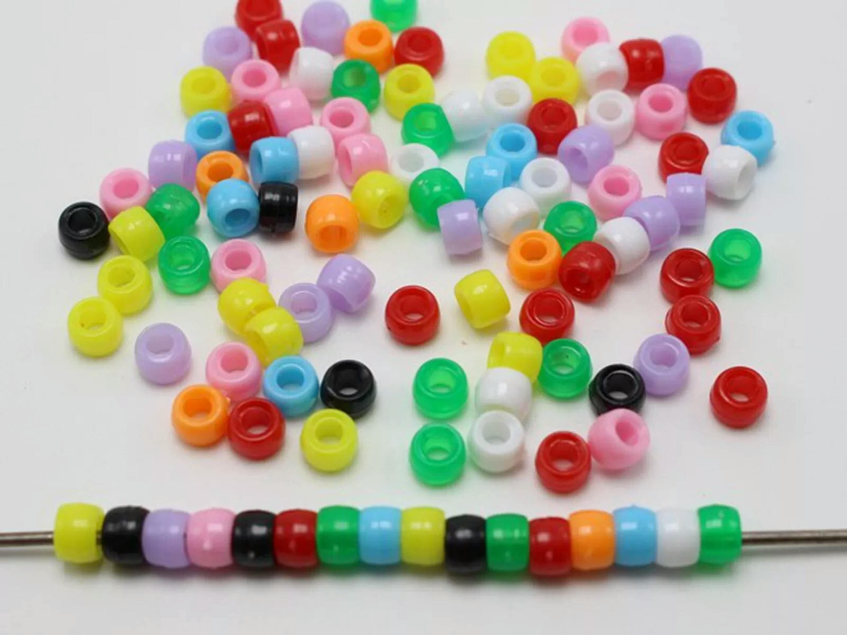 EOEMY 5000 Mixed Color Acrylic Tiny Barrel Pony Beads 6X4mm For Kids Kandi Craft