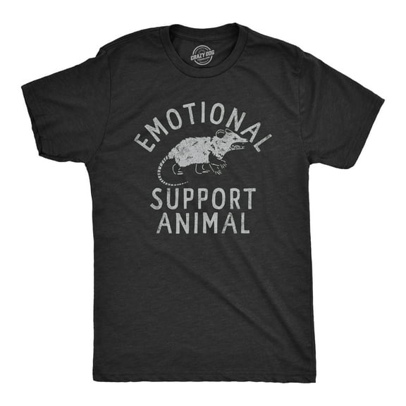 Mens Emotional Support Animal T Shirt Funny Mean Possum Joke Tee for Guys Graphic Tees