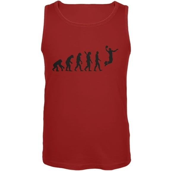 Basketball Evolution Red Adult Tank Top - Small