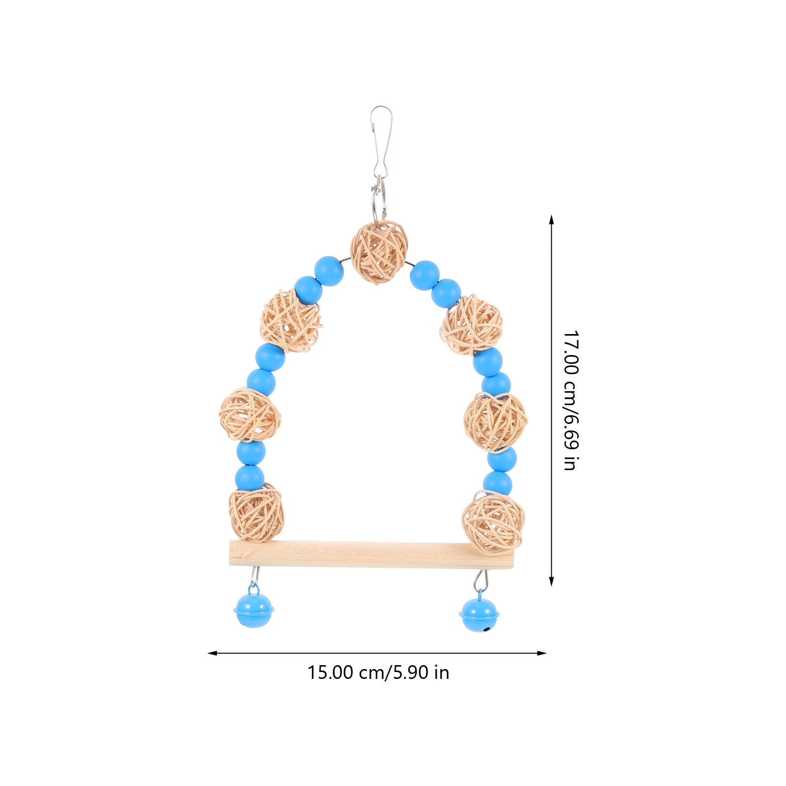 MOKKHNB Bird Hanging Swing, Blue Wooden, Encourages Exercise and Fun