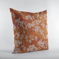 thumbnail image 3 of Plutus Persimmon Garden Cherry Blossoms Printed On A Linen Looking Polyester. Luxury Throw Pillow - Double sided 24" x 24", 3 of 5