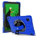 thumbnail image 2 of Dteck Case for Samsung Galaxy Tab A8 10.5-inch (SM-X200/X205),Heavy Duty 3-Layer Protection Rotating Stand Case Shockproof Armor Hard Cover with Shoulder Strap for Galaxy Tab A8 10.5-inch,Blue, 2 of 7
