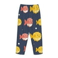 thumbnail image 5 of Disketp Cute Puffer Fish Print Women'S Comfy Pajama Pants Casual Drawstring Palazzo Lounge Wide Leg Pants, 5 of 9
