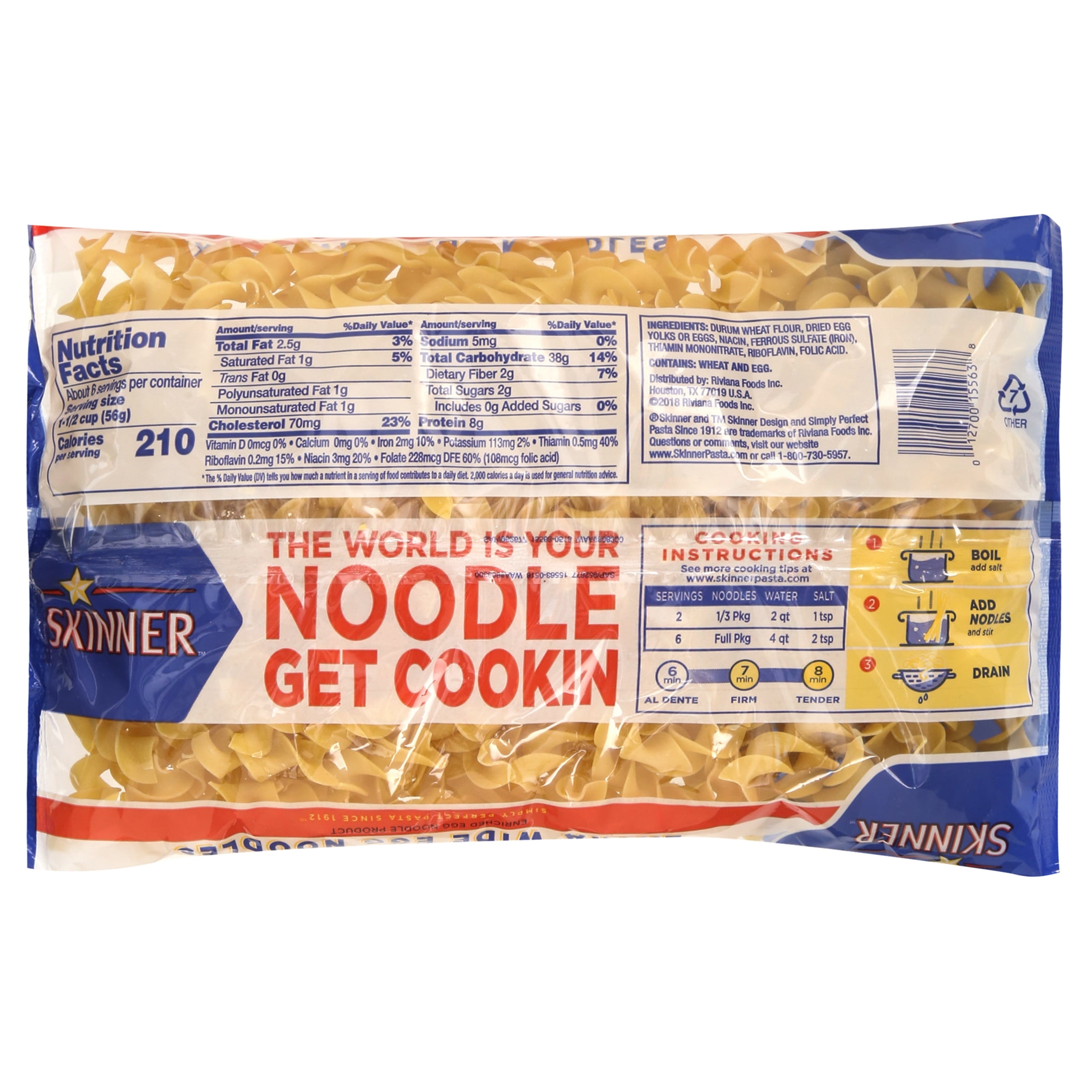 (3 pack) Skinner Extra Wide Egg Noodles Pasta, 12 ounce bag