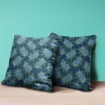 thumbnail image 2 of Amrita Sen Designs CAPL1104BrCDS-BL-20x20 20 x 20 in. Floral Leaves Broadcloth Indoor & Outdoor Blown & Closed Pillow - Blue, Green & Gold, 2 of 5