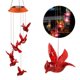 thumbnail image 1 of Carillón de viento solar LED con espirales que cambian de color para jardín, decoración romántica para patio y jardín con gancho (El pájaro rojo), 1 of 4