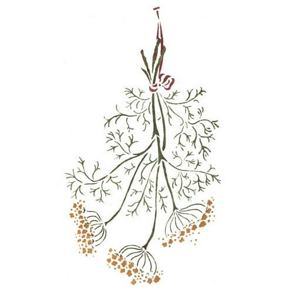 Hanging Dill Herbs Wall Stencil DEE101 by DeeSigns