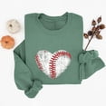 thumbnail image 4 of Afelkas Women's Baseball Sweatshirt Distressed Heart Graphic Pullover Crewneck Sports Mom Top Casual Game Day Fan Gear Green,M, 4 of 5