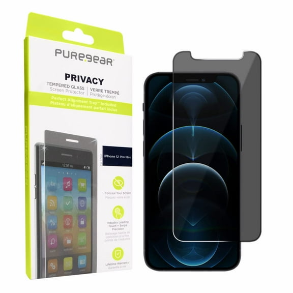 Puregear 2-Way Privacy Tempered Glass Screen Protector Compatible W/ Apple Iphone