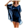thumbnail image 3 of Robe de Plage Élégante en Chiffon à Franges pour Femmes, Longueur 80CM, 3 of 4