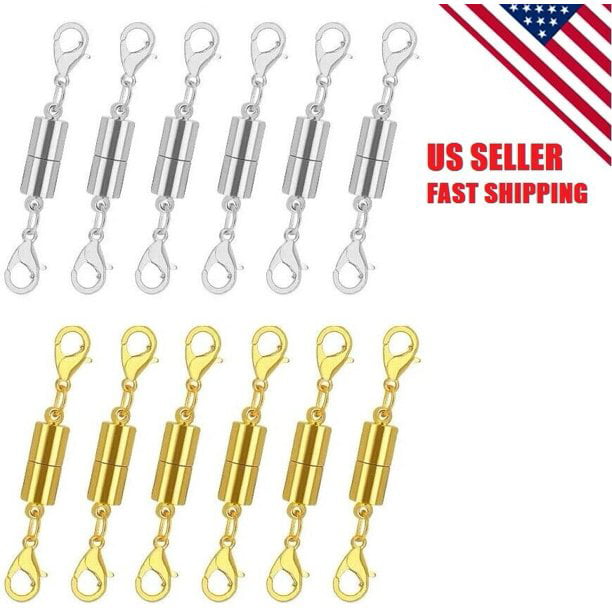 Pack Of 12 Gold And Silver Color Magnetic Lobster Clasps For Jewelry Strong Mag Walmart Com Walmart Com