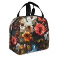 thumbnail image 2 of Salouo Elegant Floral Vase Painting for Unisex Lunch Bag Leakproof Lunch Tote Large Capacity Reusable Insulated Lunch Box Cooler Lunch Container for Work/Office/Picnic/Travel-Black, 2 of 8