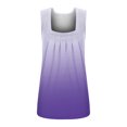 thumbnail image 3 of asdoklhq 2026 Summer Fall Womens Tops under $5 Women's Fashion Solid Color Square-neck Comfortable Loose T-Shirt Sleeveless Blouse Casual Tops Purple XXL, 3 of 4