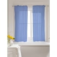 thumbnail image 3 of Navy Blue Stripe Curtains 54 Inch Length,Sheer Curtains for Bedroom Living Room Window Modern White Vertical Striped Geometric Rod Pocket Drapes Kitchen Curtains Small Half Window 52"x54" 2 Panels, 3 of 6