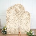 thumbnail image 2 of BalsaCircle 3 Champagne Crushed Velvet Round Top Wedding Arch Backdrop Stand Covers Party Events Decorations Supplies, 2 of 4