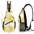 thumbnail image 2 of Full Print Chest Bag 8×15in Outer Large Bag On Both Sides Of Mesh Bag Inside Pocket Design Sponge Pad Shoulder Strap LightYellow Checked Hand-drawn Sketch_4, 2 of 8
