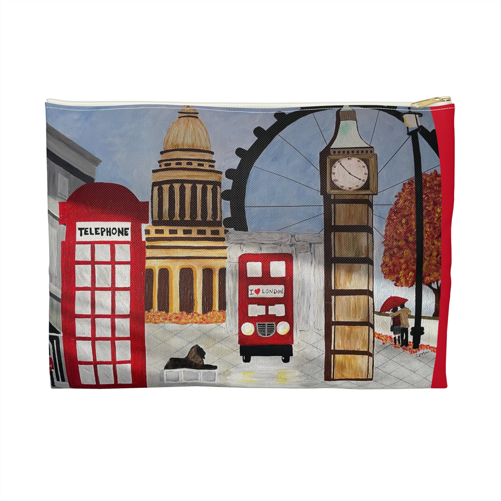 I Love London Pouch - Durable and Versatile Cosmetic Bag or Pencil Case