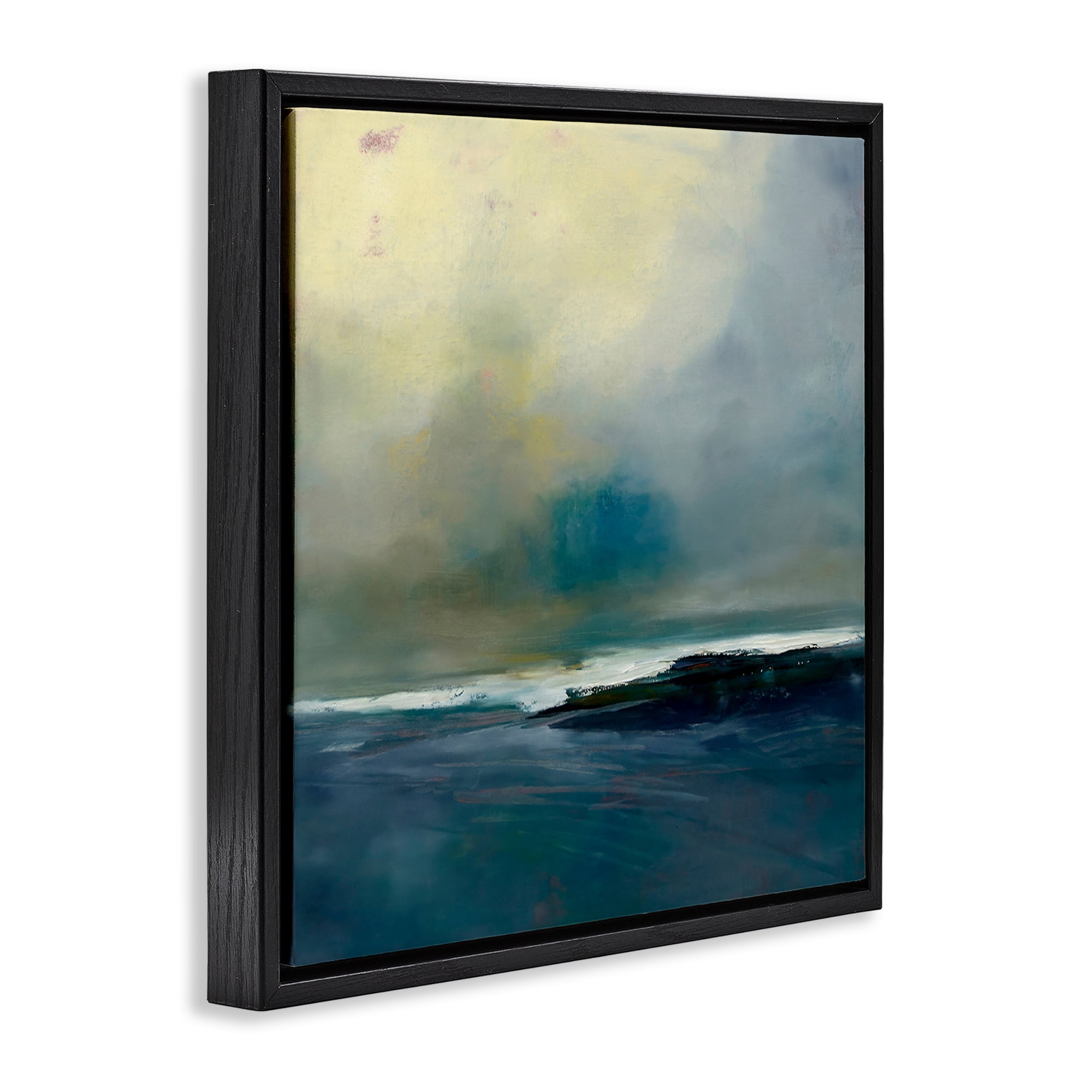 Stupell Industries Channeling Calm Horizon Black Framed Floater Canvas Wall Art, design by Patrick Dennis
