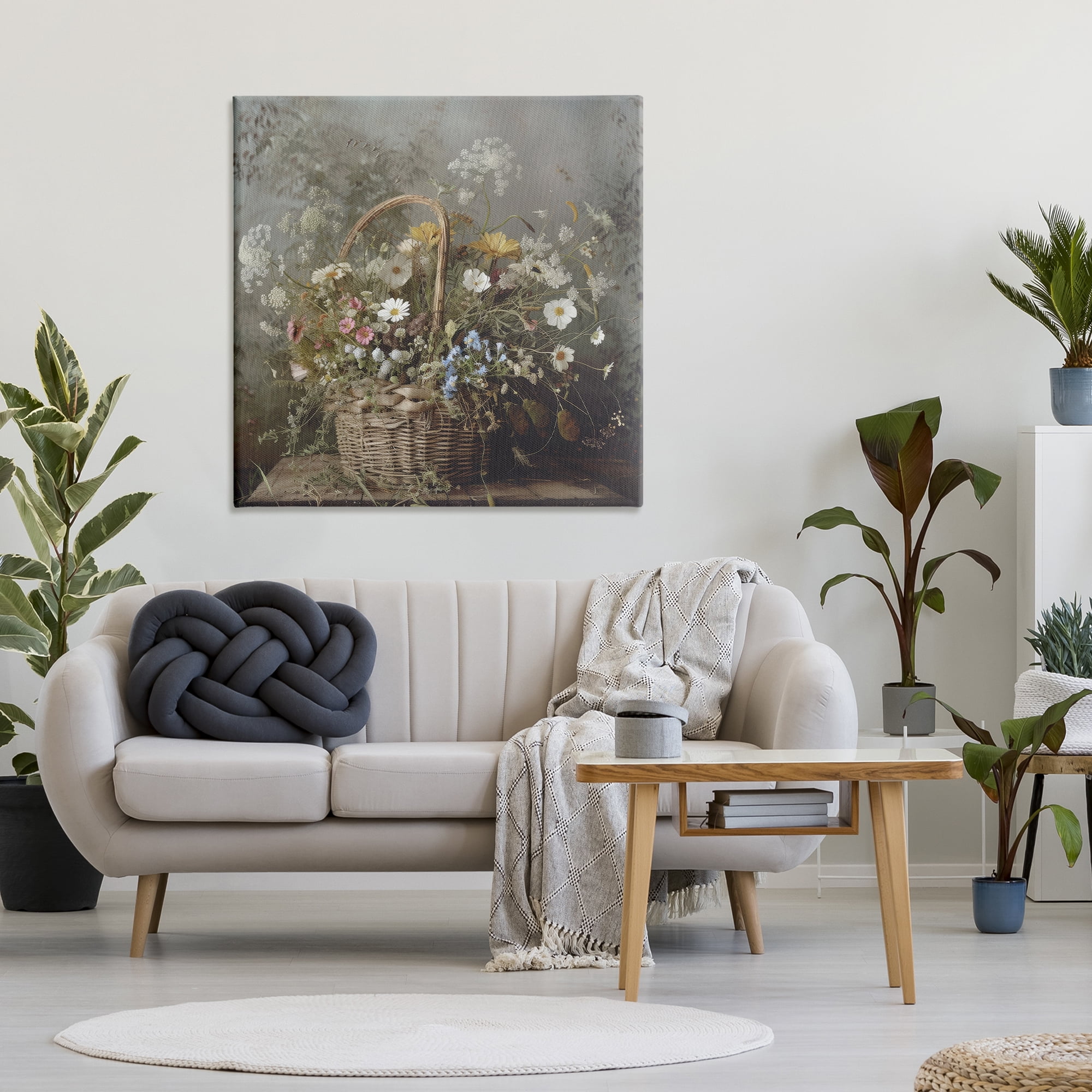 Stupell Industries Rustic Basket with Flowers Canvas Wall Art, design by Lazar Studio