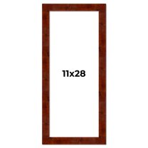 11x28 Walnut Brown Veneer Real Wood Picture Frame Width 1.75 inches | Interior Frame Depth 0.5