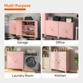 thumbnail image 7 of Metal Storage Cabinet 35.4”H Locking Storage Cabinet with 2 Adjustable Shelves and Doors, Pink Small Storage Cabinet for Home Warehouse Office Garage (Pink), 7 of 7