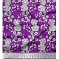 thumbnail image 1 of Soimoi Crepe Silk Fabric Leaves & Floral Block Print Fabric by The Yard 42 Inch Wide, 1 of 3